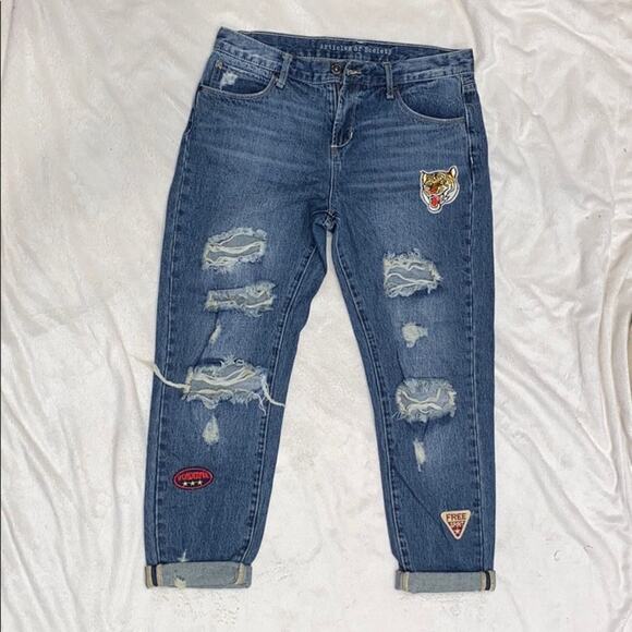 Articles of Society Patchwork Destroyed Denim Jeans | Sz 27 - Picture 2 of 8